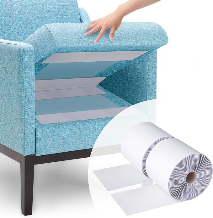 4.4''×16.5 Feet White Heavy Duty Hook and Loop Tape Adhesive, Keep Couch by ThankforvisitingSKYNEO