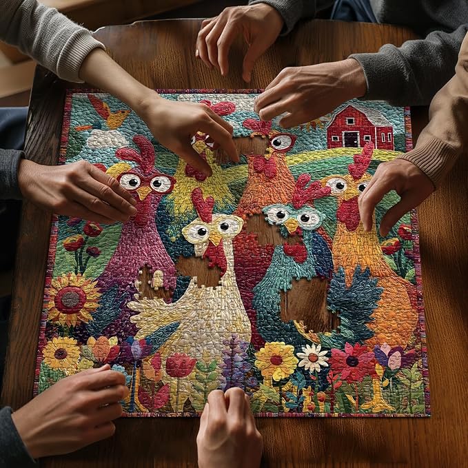 Chicken Puzzles for Adults 1000 Piece, PICKFORU Funny Chicken Jigsaw Puzzle - Image 3