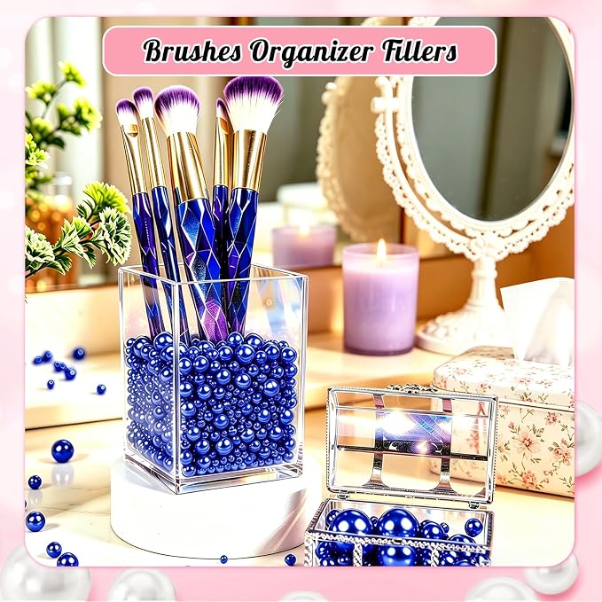 2000PCS Pearls for Crafting, RoyalBlue No Hole Beads for Centerpieces Vases - Image 4