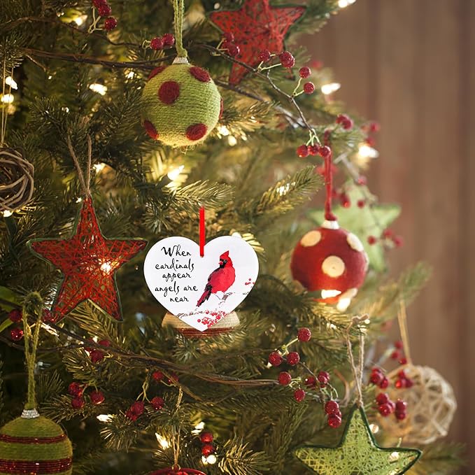 WaaHome Memorial Christmas Ornaments Red Cardinal Christmas Tree Ornaments - Image 2