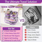 6 Pack Purple Clear Hard Shell Beauty Organizer, 1.2mm Heavy Duty Crush-Proof - Image 2