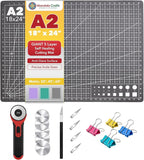 Mandala Crafts Self-Healing Cutting Mat Set – 18" x 24" A2 Black Gray by MandalaCrafts