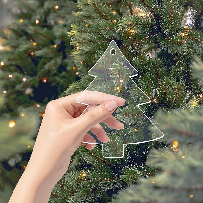 12 Pack Blank Christmas Tree Ornaments Christmas Hanging Ornaments Clear - Image 5