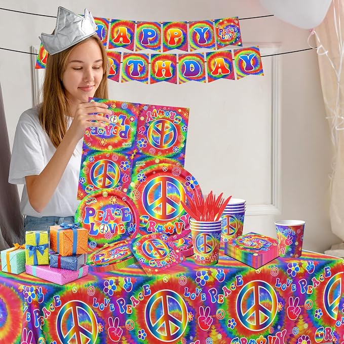 Tie Dye Birthday Party Supplies, Tie Dye Party Decorations - Image 3
