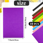 10PCS Multicoloured Self Adhesive Felt Fabric Sheets Sticky Felt Sheets - Image 2