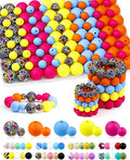 FIVEIZERO 100PCS 9mm & 15mm Silicone Beads, Neon Mix | 5 Colors, Fade-resistant by FIVEIZERO