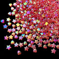 Jmassyang 600 PCS Acrylic Beads Heart and Star Shape Beads Red Acrylic AB Star by Jmassyang