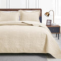 Love's cabin Oversized King Size Quilt Bedding Set Beige Bedspreads by Lovescabin