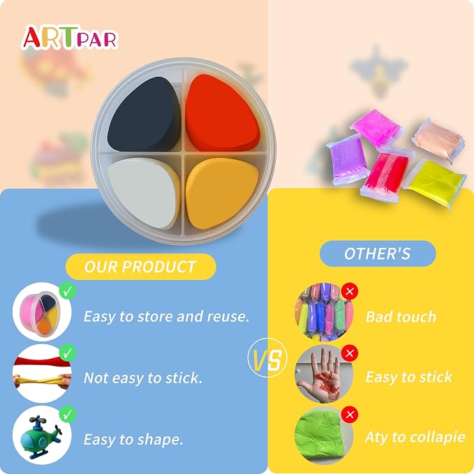 Artpar Air Dry Clay Kit, Modeling Magic Clay Traffic Set, Kids Crafts Gifts | - Image 6