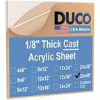 Duco Clear Cast Acrylic Sheets 1/8" Thick 24" x 48" by DucoPlasticsSupply