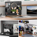 PEGZONE Clamp on Desk Pegboard, 16.5" x 12.6", - Image 3
