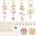 HOMAR 105Pcs DIY Keychain Making Kit Bag Charm Jewelry Chain Making 30 Pink by HOMAR