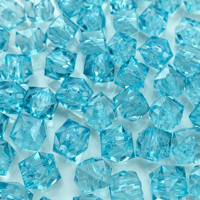 100pcs 12mm Acrylic Cube Faceted Beads Colorful Square Plastic Spacer Beads by LIMAOLLY