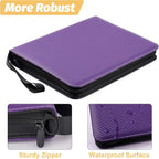 GERMUN 3 Ring 9 Pocket Zipper Card Binder, 720 Double Sided Standard PU Trading - Image 6