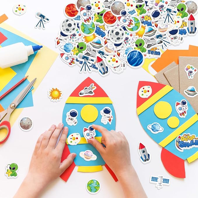 300Pcs Outer Space Foam Stickers, Funny Solar System Planet Sticker - Image 2