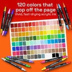 ARTISTRO 120 Precision Dual-Tip Acrylic Paint Markers – Paint Pens Set - Image 2