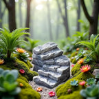 Jinshining Curved Stone Steps Miniature Fairy Garden Accessories, Miniature - Image 5
