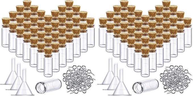 Yungyan 50 Pieces Small Mini Glass Bottles Jars by Yungyan