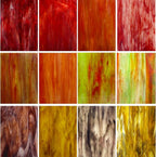 LITMIND 12 Pack Assorted Stained Glass Sheets, 4x6 Inch Glass Mosaic Tiles by LITMIND
