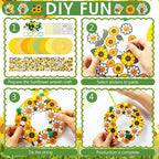 Hollowfly 48 Sets Sunflower Craft Kits DIY Summer Wreath Hanging Ornaments Make - Image 4