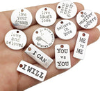 30pcs Inspiration Words Charms Craft Supplies Mixed Pendants Beads Charms - Image 3