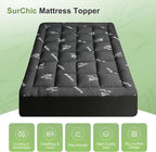 Twin XL Size Mattress Topper Viscose Derived from Bamboo, Soft Thick Pillow Top - Image 4