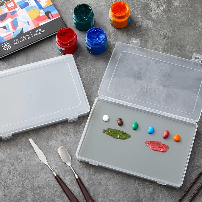 Nuanchu 2 Set Handy Glass Oil Paint Palette, Keeps Paint Fresh - Image 2