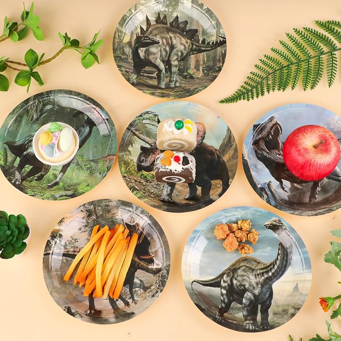 Naozinebi 72PCS Dinosaur Birthday Plates Dinosaur Party Supplies Dino World - Image 4