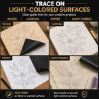 SuFly Carbon Paper for Tracing, 50 Sheets | Black Graphite Transfer Paper for - Image 3