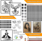 MARTCOLOR Drawing Sketching Pencils Set, 34 Pieces Pro Art Pencil Kit - Image 3