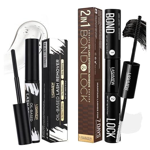 LASHVIEW Lash Bond and Seal & Lash Remover Kit Super Strong Hold 7Day+ Cluster by LASHVIEW