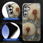 for Samsung Galaxy S25 Case, Dandelion Stained Glass Pattern Glossy 2 in 1 - Image 6