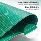 ArtAt Self Healing Cutting Mat: 24 x 36 inch Green Large 5-Ply Double-Sided - Image 3