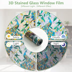 Kromapolis Window Privacy Film, Stained Glass Sticker Floral Window Clings - Image 6