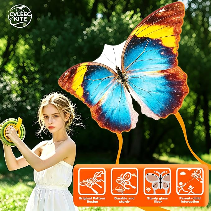 Butterfly Kite for Kids & Adults, Outdoor Kite, Grassy Areas - Image 3