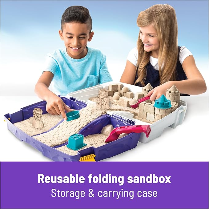 Kinetic Sand Folding Sandbox Set, Moldable Play Sand Sensory Toys, Ages 3+ - Image 3