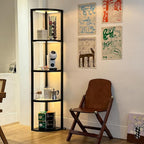 FENLO Corner Floor Lamp with Shelves, Dimmable LED Corner Shelf with Lights - Image 8