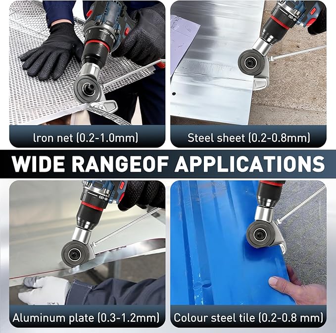 Metal Nibbler Drill Attachment, Heavy-Duty Sheet Metal Cutter - Image 3