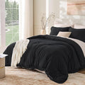 Andency Black Comforter Set King Size, 3 Pieces Boho Tassel Lightweight Bedding by Andency