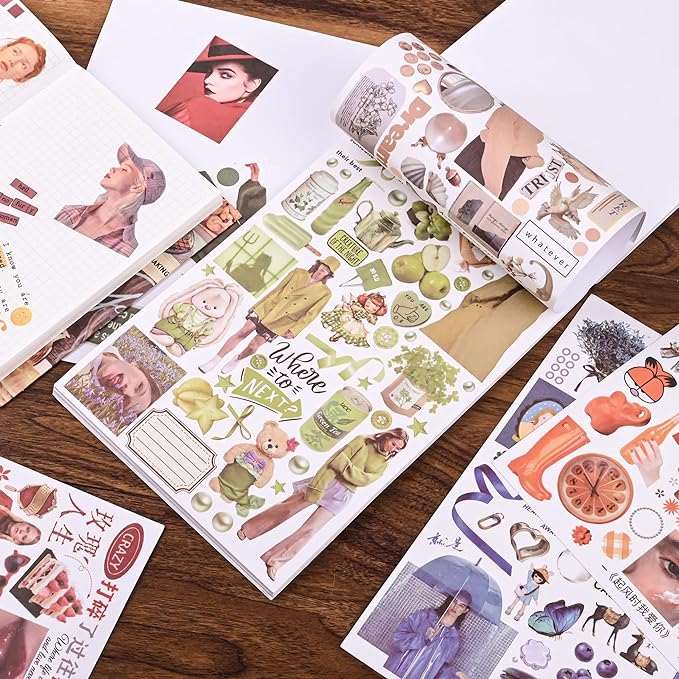 Vintage Washi Stickers for Scrapbooking, Scrapbook Stickers for Junk Journals - Image 4