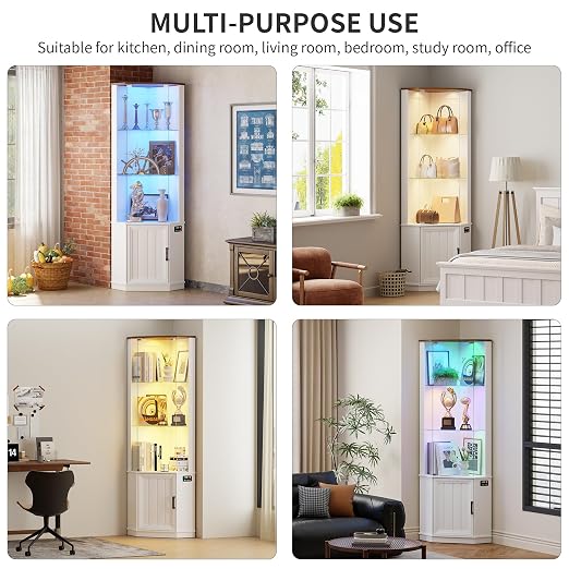 HNEBC 69" Tall Curio Display Cabinet - Image 9