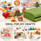 Moss Green Felt Fabric Sheets 18" x 18" 1.6mm Soft Craft Felt | Soft Precut - Image 4