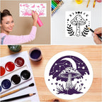 Keluna Mushroom Stencils for Painting, 12 Inch Large Reusable Crescent Moon - Image 4