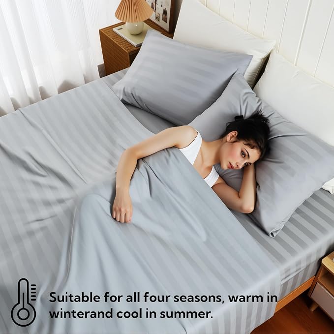 Cotton Flat Sheets Only, 600 TC 100% Cotton Flat Sheet Top Sheet Only, Full - Image 7