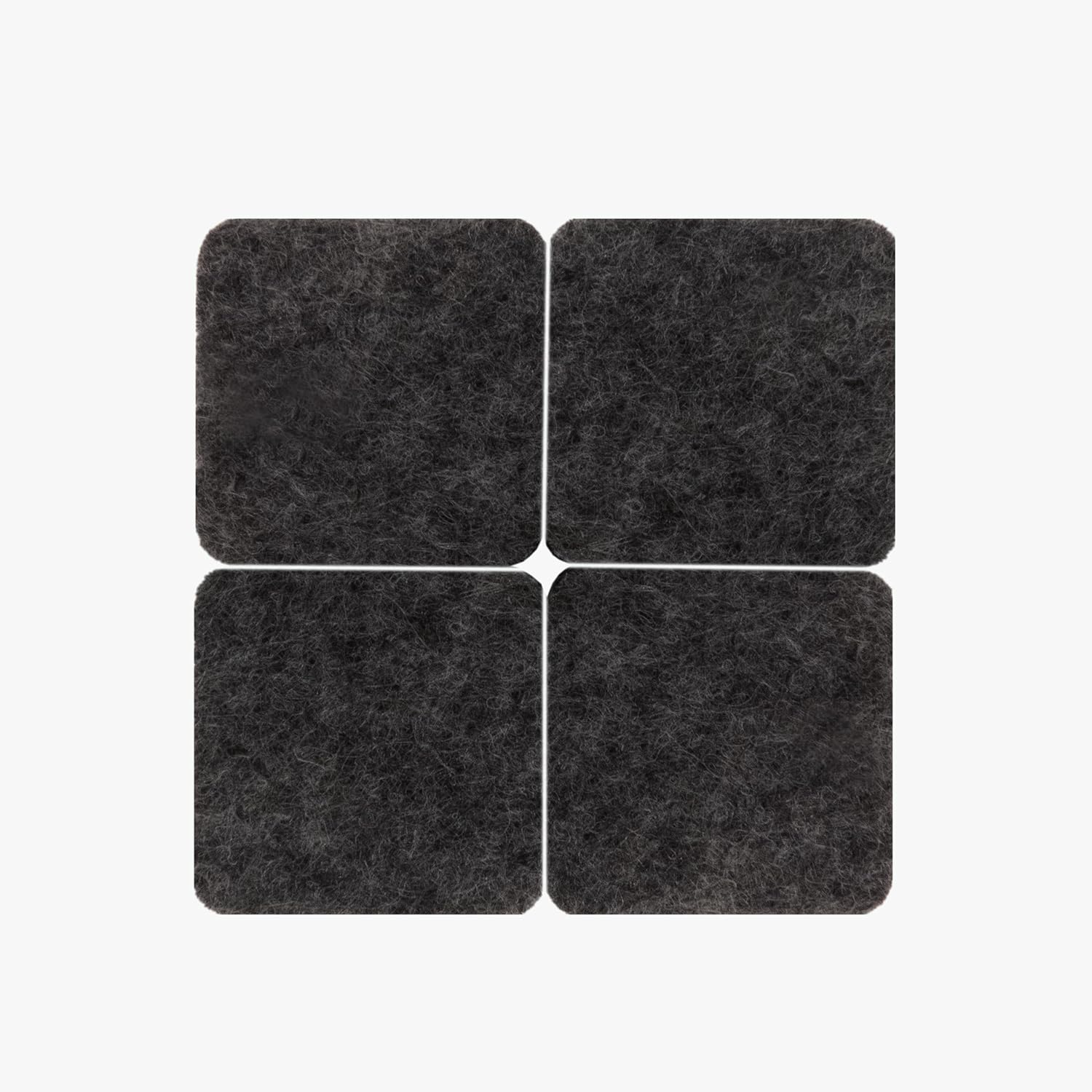 SOFTTOUCH 4717895N Heavy Duty Square Felt Furniture Pads to Protect Hardwood Floors from Scratches, 1", 48 Pack, Black, 48 Piece