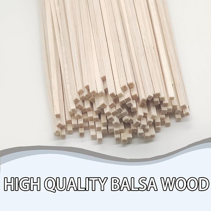 120Pcs Balsa Wood Sticks, Wood Strips Balsa Square Wooden Dowels Hardwood - Image 7