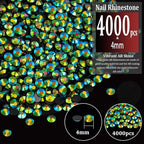 4000pcs 4mm Resin Rhinestones Bulk, Emerald Black AB Flatback Round Jelly - Image 2