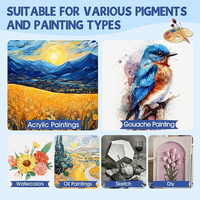 FUMILE Stretched Canvas for Painting, Blank Canvases for Painting Multi 12 Pack - Image 5