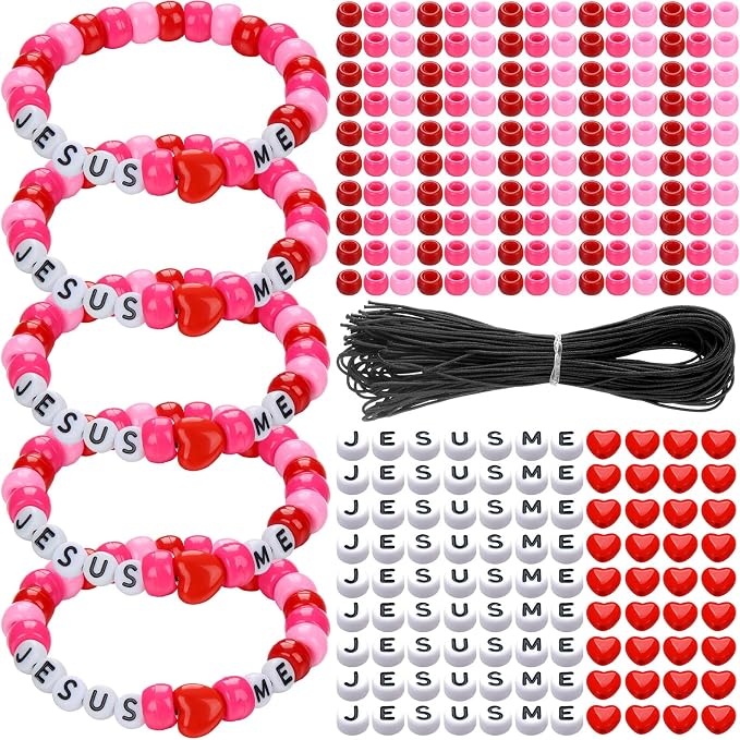 Ferreve 35 Sets Valentine's Day Christian Craft Kit Jesus Love Me DIY Bead by Ferreve