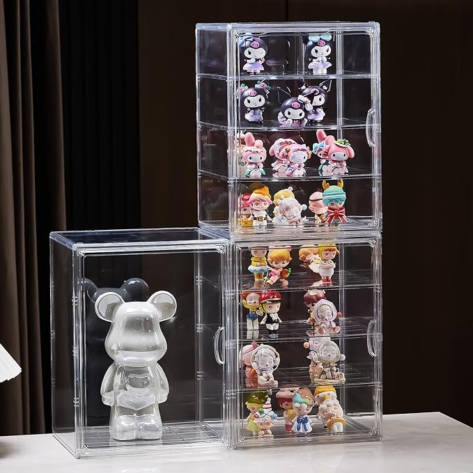 4 Tiers Clear Acrylic Display Case, Plastic Storage Bins - Image 2